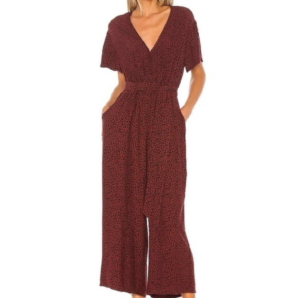 Rails Rust Spotted Jet Wide Leg Jumpsuit Medium